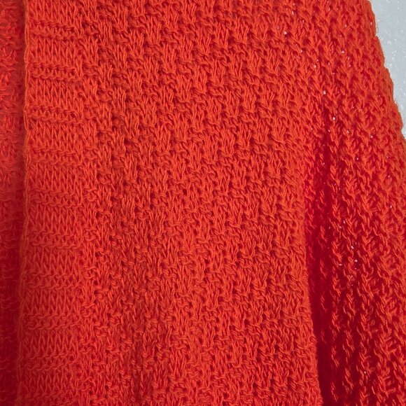 Galita Womens Cardigan Sweaters Open Front Knit Orange Small Oversized - Picture 8 of 15